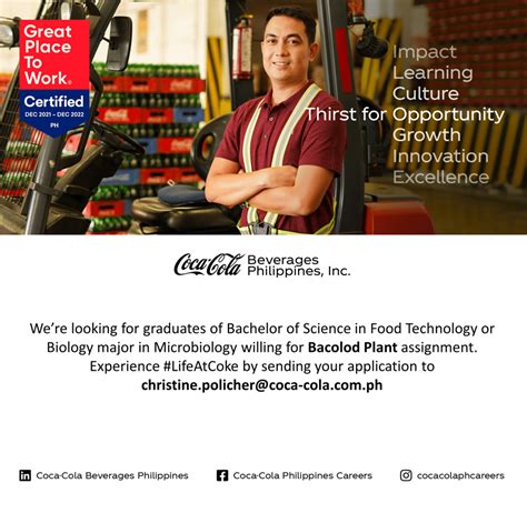 10 Coca Cola Beverages Philippines jobs (3 new) .